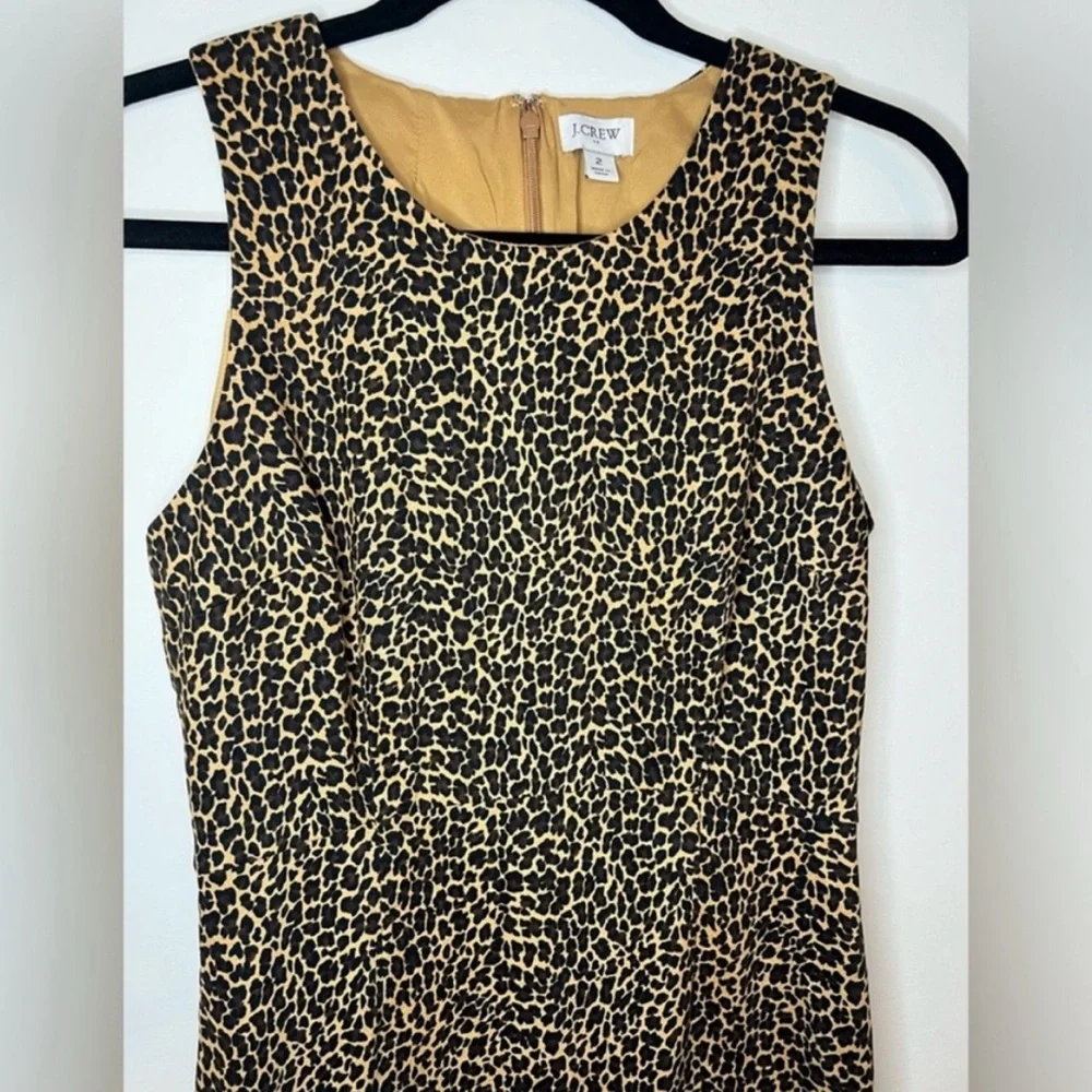 J Crew - Leopard Print Sheath Dress - Size 2 - Picture 8 of 8